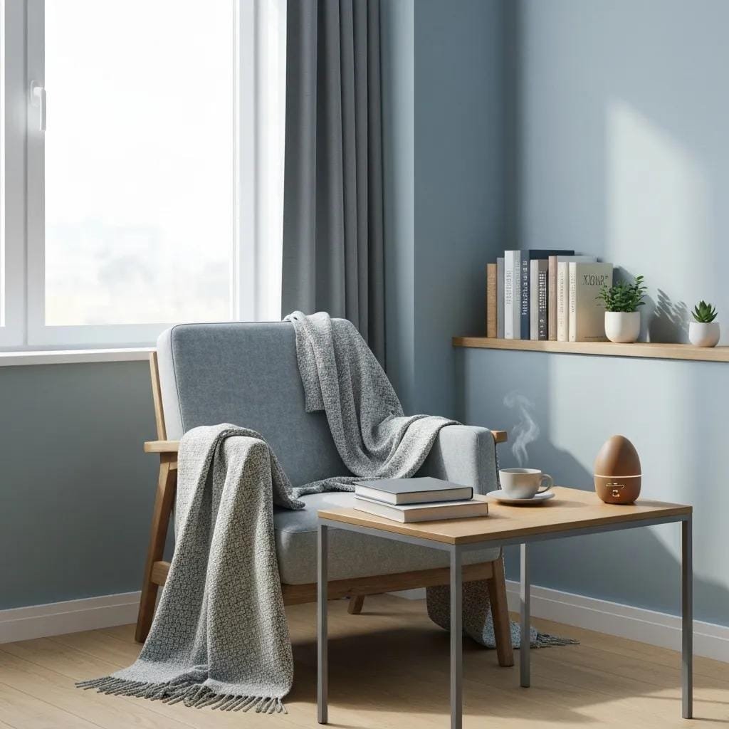 A patient preparing for an ozone therapy session by staying hydrated and consuming nutritious snacks in a calming wellness environment