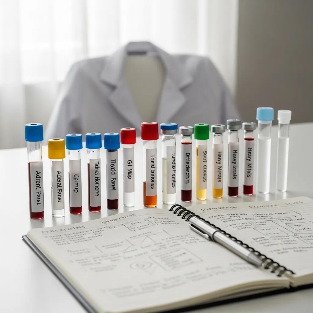 Close-up of diagnostic lab materials representing root cause health testing