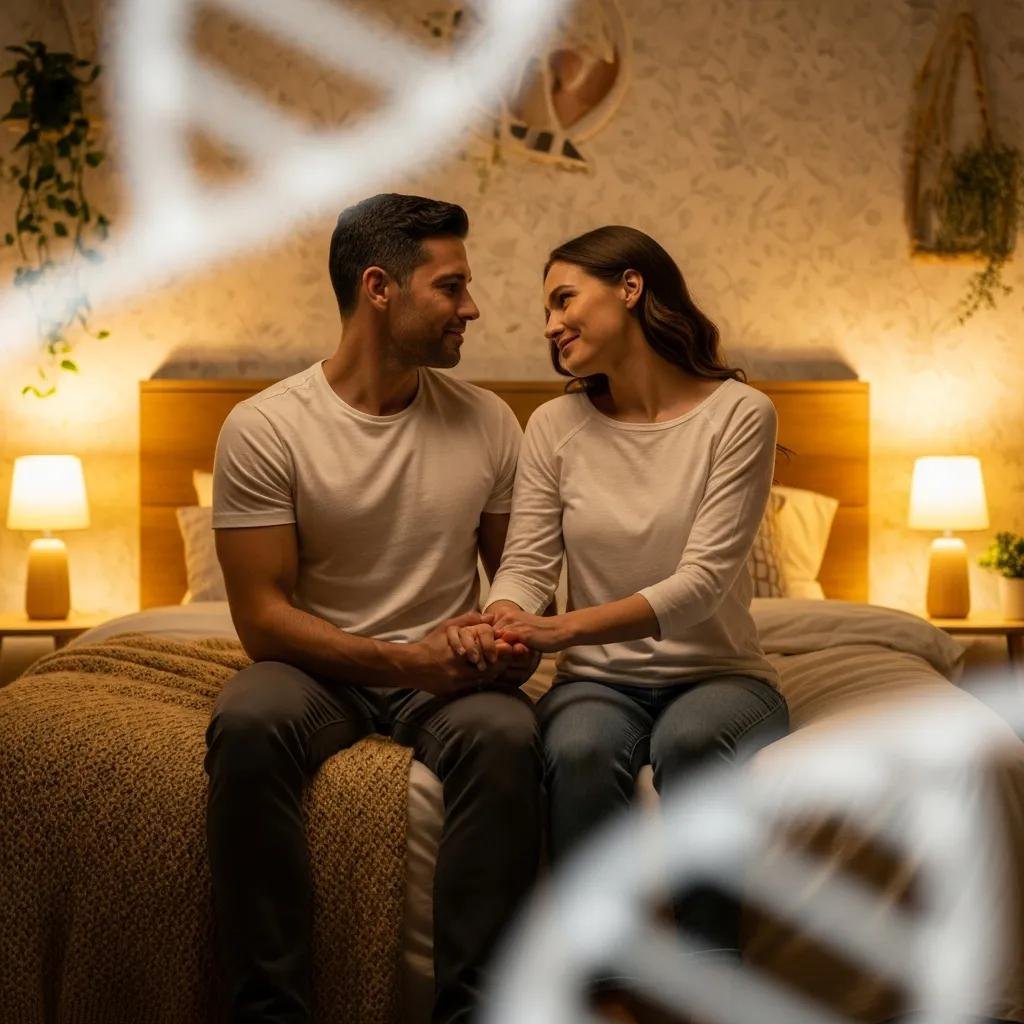 Couple in a serene setting symbolizing male sexual health and wellness