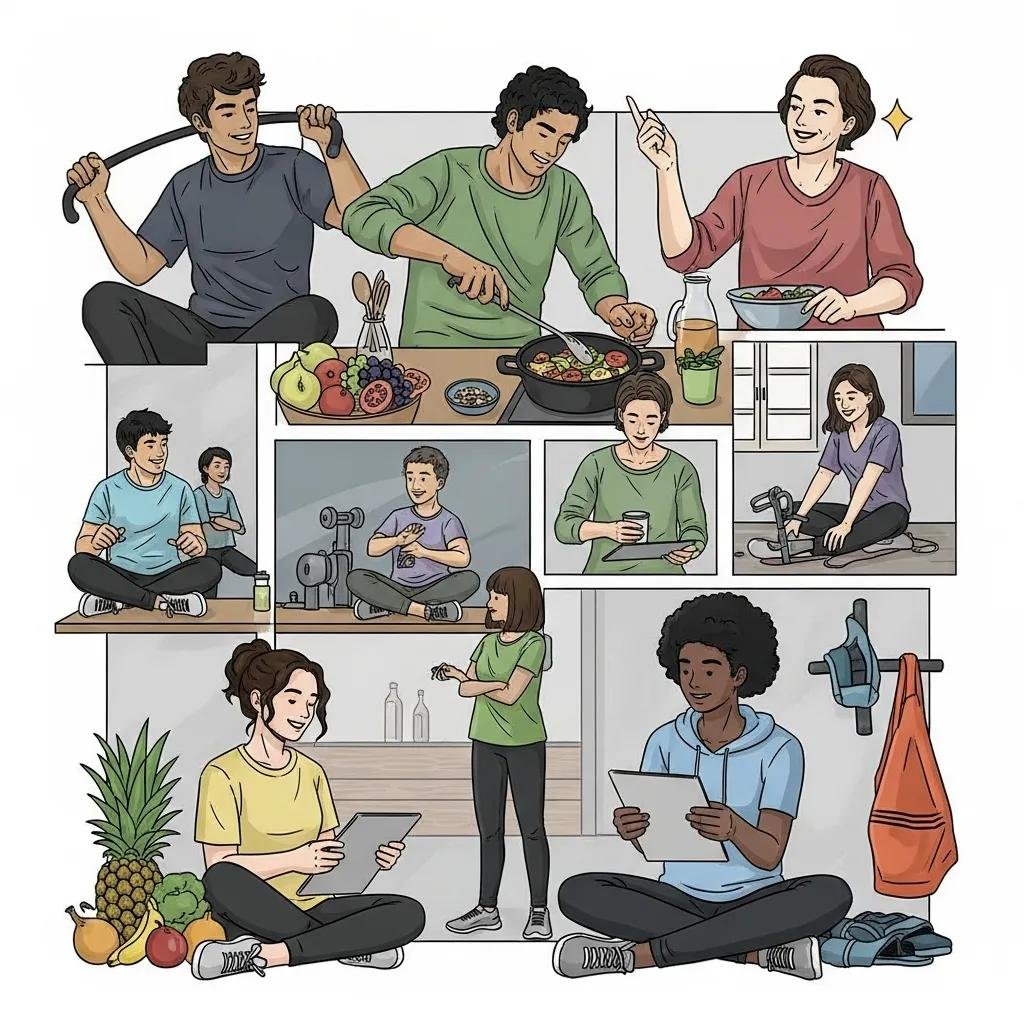 Diverse individuals engaging in healthy activities, representing personalized health insights through genetic testing