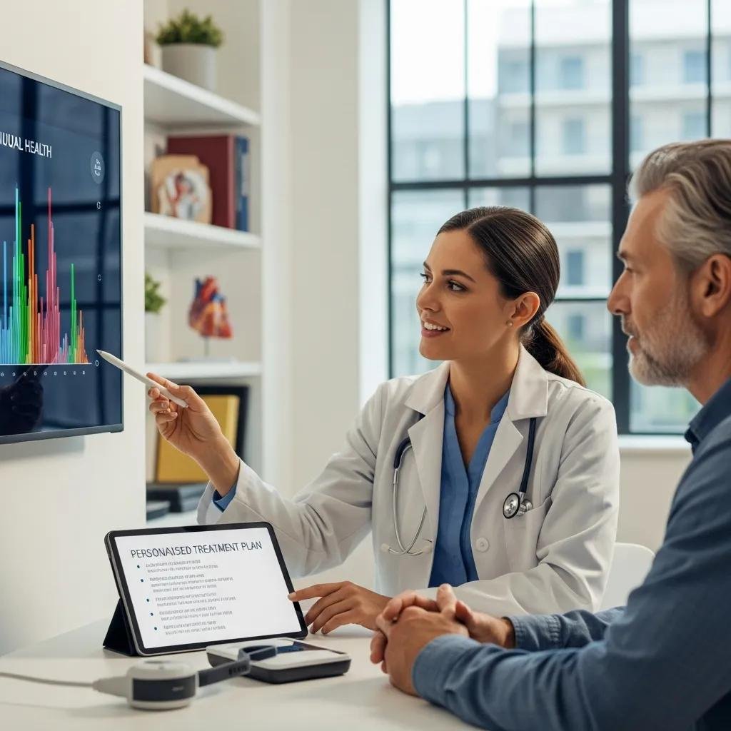 Clinician discussing personalized treatment options with a patient to highlight individualized care