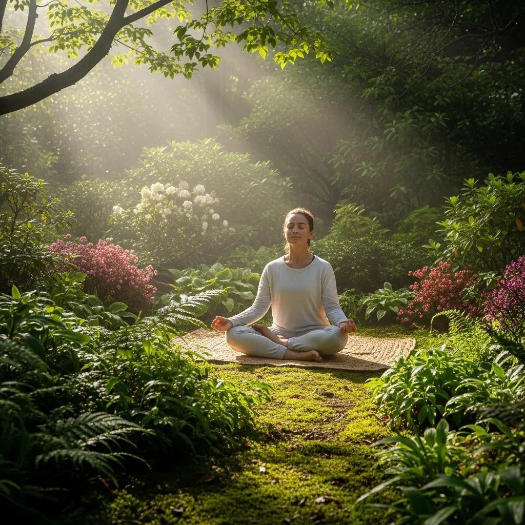 Person practicing yoga outside, illustrating improved wellbeing supported by personalized hormone care