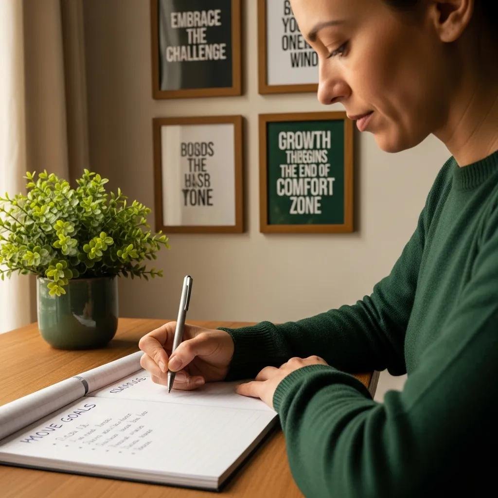 Person setting goals at a desk, representing mental toughness practices