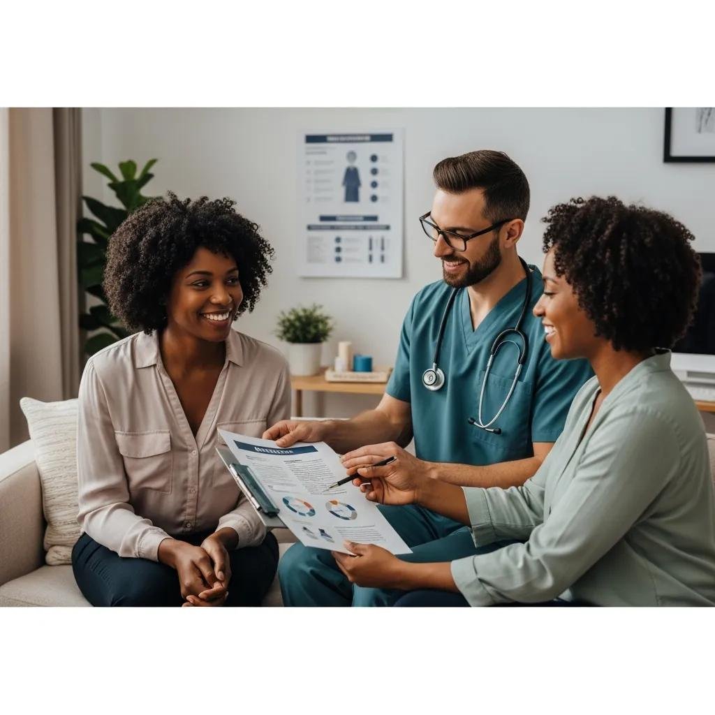 Patient and holistic medicine doctor reviewing a personalized treatment plan together