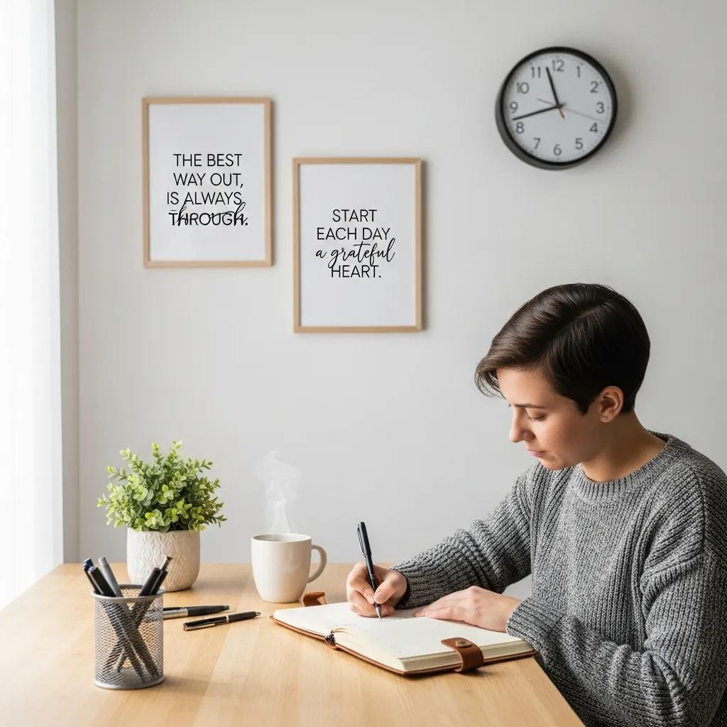 Person writing in a journal at a desk, illustrating focused thinking and cognitive clarity