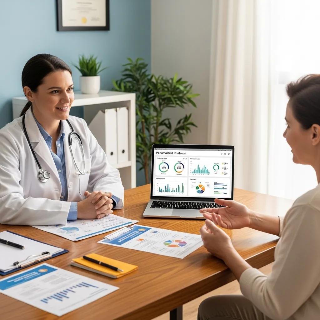 Clinician consulting a patient on a personalized integrative weight‑loss plan
