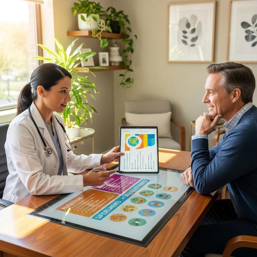Clinician reviewing a personalized treatment plan in a functional medicine consult