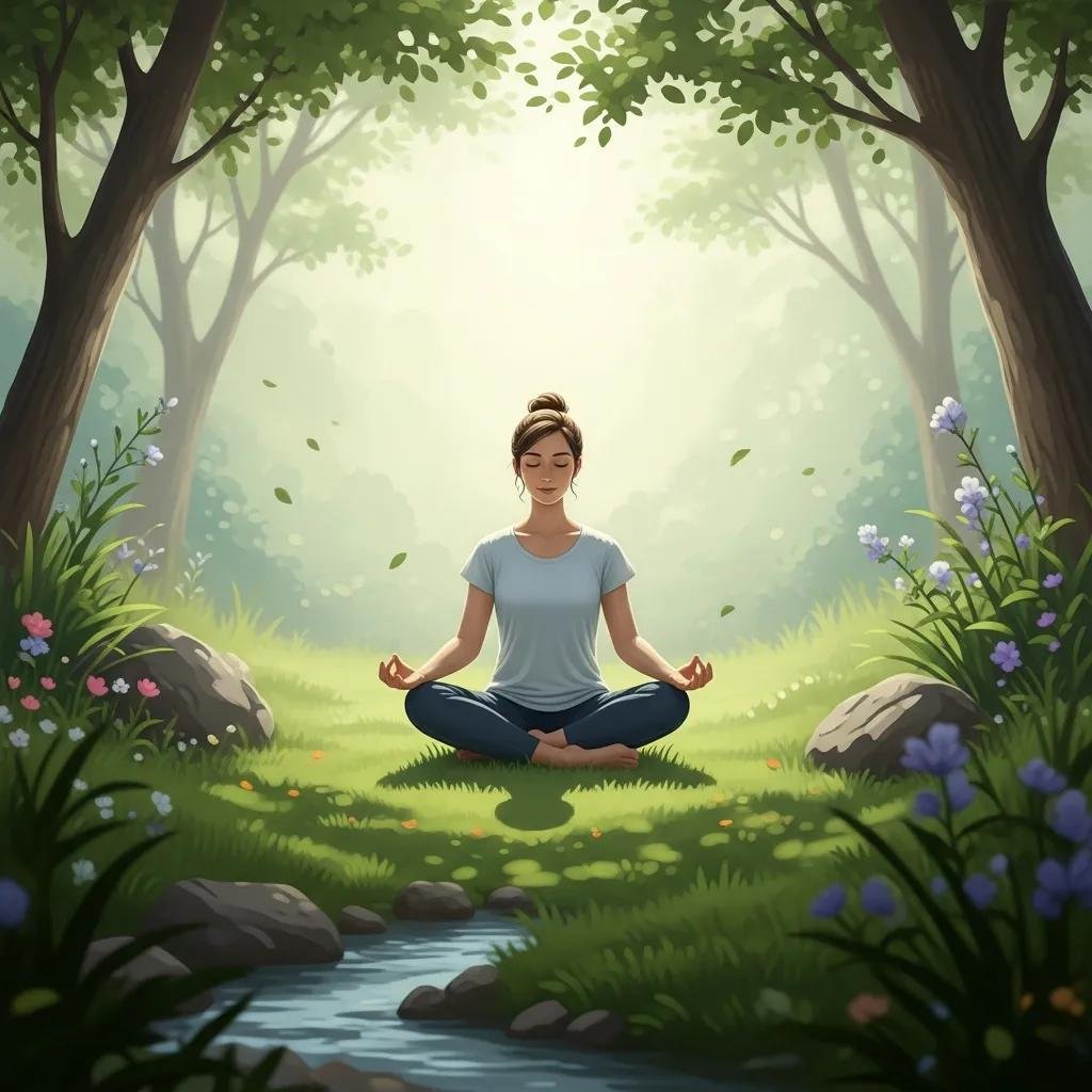 Mindfulness meditation in nature promoting adrenal health and stress management