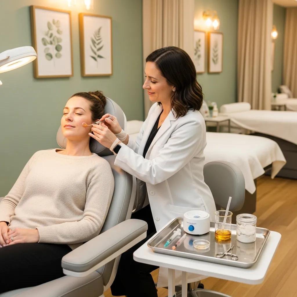 PRP facial rejuvenation treatment in a calming clinical environment